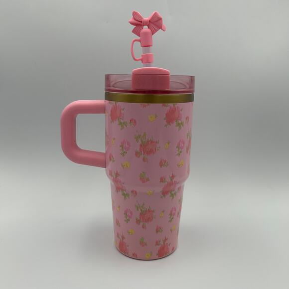 Stanley x LoveShackFancy 20oz Tumbler Quencher Pink Ibiza Sunset Authentic - Picture 2 of 8